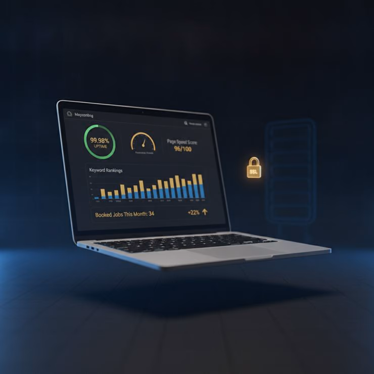 Website hosting, maintenance, and monthly reporting